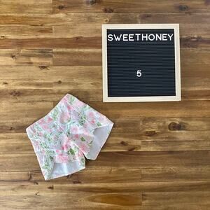 SweetHoney Petal Shorties Treasure White Pink Floral Cotton Spring Shorts 5